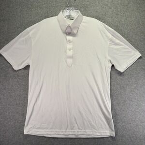Collars & Co Dress Collar Polo Shirt Mens Large White Performance Stretch